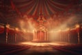 Eerie Empty circus tent. Generate Ai