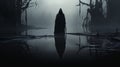 Eerie Figure Walking On Black Waters: Morbid, Grim Dark Art In Octane