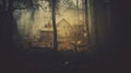 Eerie Forest House: Darktable Processed Scary House In Hazy Landscapes