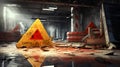 Eerie Hazard: Crumbling Exit in Abandoned Warehouse