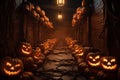 Eerie JackoLantern Alley Alley lined with eerie