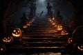 Eerie JackoLantern Steps Steps adorned with