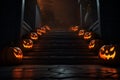 Eerie JackoLantern Steps Shadows Shadows cast on