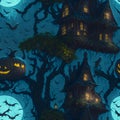 Eerie October Night: The Ominous Haunted House