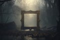 Eerie Old frame cinematic in wilderness dark forest. Generate ai Royalty Free Stock Photo