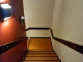 eerie old hallway staircase in weathered building Royalty Free Stock Photo