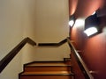 eerie old hallway staircase in weathered building Royalty Free Stock Photo