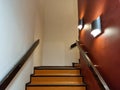 eerie old hallway staircase in weathered building Royalty Free Stock Photo