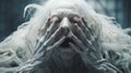 Ethereal Horror: A Captivating Character With White Hair