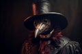 Eerie Plague doctor medieval portrait. Generate Ai Royalty Free Stock Photo