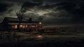 Eerie Restaurant In Moody Tonalism Style: Hd Wallpaper Picture