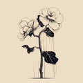 Eerie And Romantic Floral Illustration With Minimalist Sketches