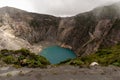 Eerie scenery of the crater of the Irazu active volcano in Costa Rica