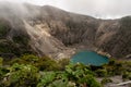 Eerie scenery of the crater of the Irazu active volcano in Costa Rica