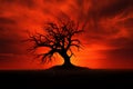 Eerie silhouette of a haunted tree