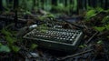 Eerie Symbolism: Typewriter Sculpture At Forest\'s Edge