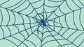 Eerie Spider Web with Stylized Spider in Cool Tones, vector design Generative AI Royalty Free Stock Photo