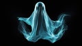 Eerily captivating highresolution image of a spectral, floating ghostly apparition in a disembodied form