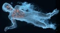 Eerily captivating highresolution image of a spectral, floating ghostly apparition in a disembodied form