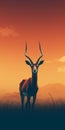 Eerily Realistic Antelope With Big Horns In Stunning Sunset