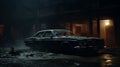 Eerily Realistic Burned Out Car In Cinematic Night Scene