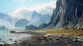 Eerily Realistic 3d Rendering Of Unreal Engine Ocean And Mountain Scene