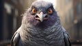Eerily Realistic Grey Pigeon With Intense Expressions - Zbrush Art