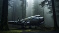 Eerily Realistic Industrial Plane In Forest - Uhd Image
