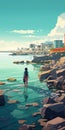 Eerily Realistic Lagoon Masterpiece Inspired By Atey Ghailan Royalty Free Stock Photo