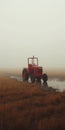 Eerily Realistic Portrait Of An Old Tractor In A Foggy Field Royalty Free Stock Photo
