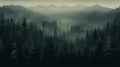Eerily Realistic Speedpainting Of Foggy Black Hillscape With Panoramic Scale