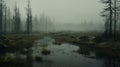 Eerily Realistic Swamp Mist In Uncanny Valley Style - 8k Primitivist Realism