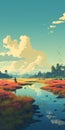 Eerily Realistic Wetland Masterpiece A Saturated Color Field Inspired By Atey Ghailan