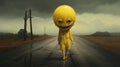 Eerily Realistic Yellow Balloon Walking: Emotionally Charged Portraits And Monochromatic Paintings