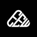 EEW letter logo creative design with vector graphic, EEW simple and modern logo in round triangle shape Royalty Free Stock Photo