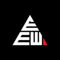EEW triangle letter logo design with triangle shape. EEW triangle logo design monogram. EEW triangle vector logo template with red Royalty Free Stock Photo