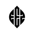 EEZ circle letter logo design with circle and ellipse shape. EEZ ellipse letters with typographic style. The three initials form a Royalty Free Stock Photo