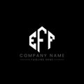 EFF letter logo design with polygon shape. EFF polygon and cube shape logo design. EFF hexagon vector logo template white and Royalty Free Stock Photo
