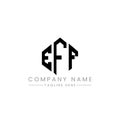 EFF letter logo design with polygon shape. EFF polygon and cube shape logo design. EFF hexagon vector logo template white and Royalty Free Stock Photo