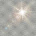 Effect of bokeh circles with sun shine. Lens flare effect. EPS 10 Royalty Free Stock Photo