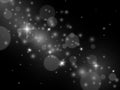 Effect light. Glowing magic stardust, white transparent sparkles. Abstract christmas flare silver holiday glitter backdrop. Magic