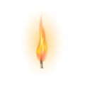Effect of realistic flame. Fire illustration, candle light