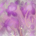 Eye catching illustration of colorful Flowers standing on Table. Elegant overflowing light purple background.