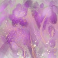 Eye catching illustration of colorful Flowers standing on Table. Elegant overflowing light purple background.