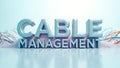 Effective cable management solutions for organizing cluttered workspaces Royalty Free Stock Photo