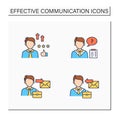 Effective communication color icons set