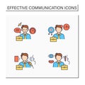 Effective communication color icons set