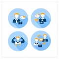 Effective communication flat icons set