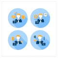 Effective communication flat icons set