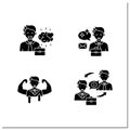 Effective communication glyph icons set